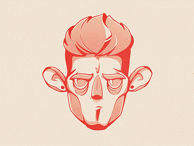 Self character face gradient grain head illustration minimal noise procreate self selfportrait