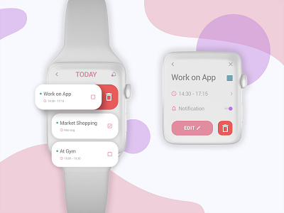 Notification on watch UI app appdesign apple watch daily ui dailyuichallenge design interface interface design mobile ui notifications notify task task app task list task ui ui ui design user interface watch watch app