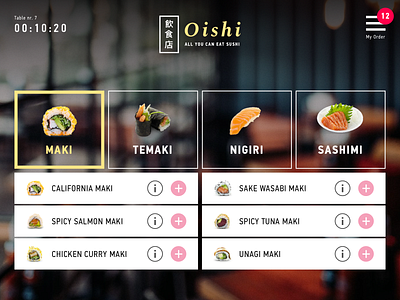 Oishi AYCE App concept ui design ux design visual design