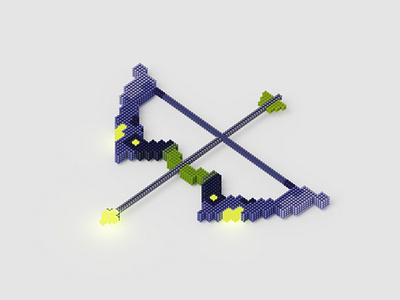 Legendary Bow 3d archery arrow blender blender3d bordeaux bow cyberpunk daily design french designer illustration magica voxel sci fi voxel weapon