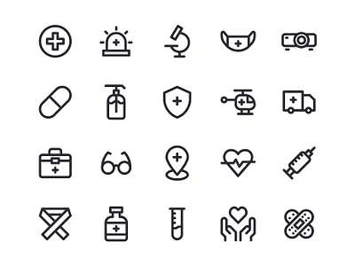 Medical Icons app design graphic design icon icon a day icon app icon set iconography icons inspiration interface line medical outline pixel perfect ui user ux vector web
