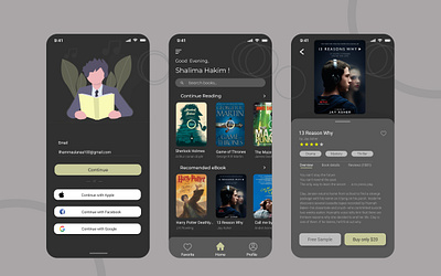 Reading Ebook App book design ebook game of thrones harry potter illustration indonesia mobile app mobile design mobile ui reading reading app reading list ui uidesign uiux