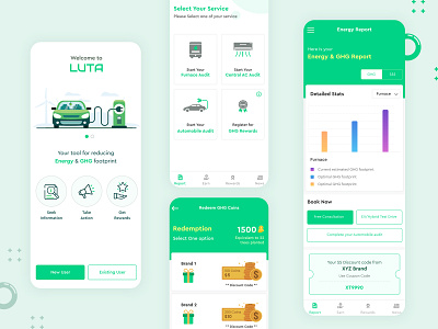 Luta Mobile App app branding creative agency design energy energy saving energy saving app enviroment illustration luta mobile mobile app sandip godhaniya ui ui design