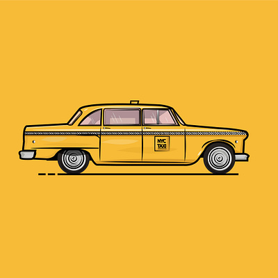 NYC Retro Taxi art art board artist design flat illustration illustrator art illustrator cc illustrators vector