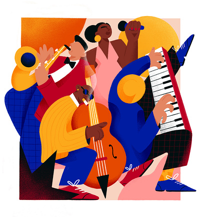 Jazzy character concert dance illustration instruments jazz jazzy music musician people procreate