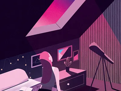 Gradiente bedroom gradient illustration illustration art illustrator room vector vectorart window woman