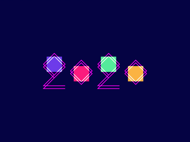 2020 Motion 2020 animation colours dance design flat geometric motion pop typography