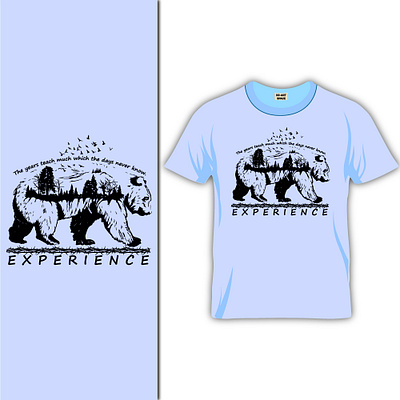 Experience-Bear-Passing Time- T-Shirt Design bear bear tshirt birds t shirt blue experience t shirt jungle t shirt mountains t shirt passing time t shirt t shirt t shirt bear thorn t shirt