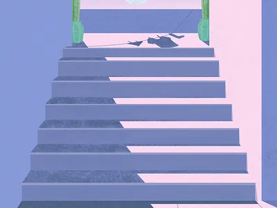 Saturday gradient illustration illustration design laundry morning sock stairs vector vectorart