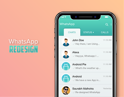 WhatsApp Redesign design illustrator ui vector