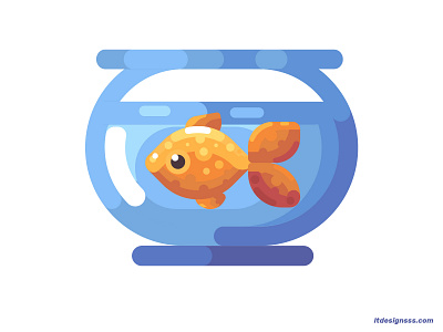 Golden Fish 2d colorful daily design details fish fish tank flat flat art flat design golden fish icon illustration illustrations illustrator mark simple shapes vector vector art vector illustration