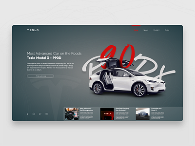 Tesla Model X design illustration logo minimal model x tesla typography ui ux vector web website