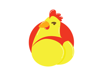 Hot Chick 2d ass butt chick chicken chicken logo chicken wings chickens design diner eat funny hot illustration joke panties red underwear vector yellow
