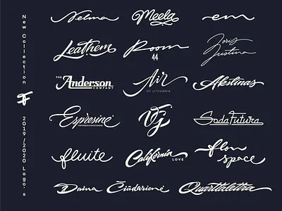 2019/2020 lettering logo's behance branding calligraphy collection flow graphic design graphicdesign handtype handwritten indentity lettering logo logos logotype process script sketch type typography