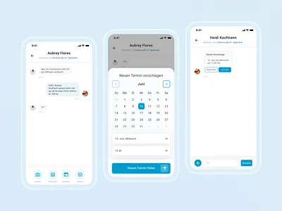 Chat for Fleamarket App bottom sheet calendar chat ui flea market ui