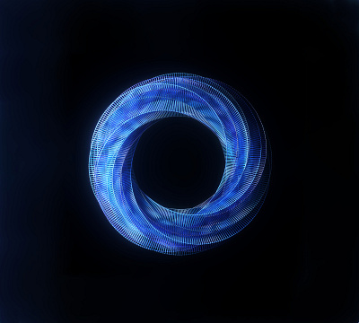 Spiral ring blue brand c4d logo loop ring ui vector