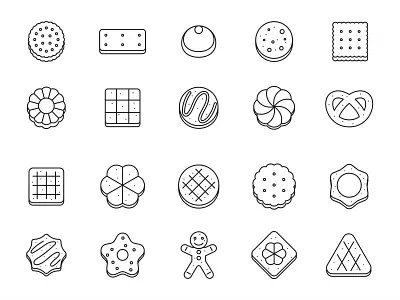 20 Cookies Vector Icons cookie cookies cookies icon cookies vector download free download freebie graphicpear icon design icons download icons pack icons set illustration illustrator logo logo design symbol vector design vector download vector icon