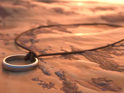 Uncharted Ring 2020 3d 3d art c4d cinema4d necklace octane render ring sic parvis magna uncharted