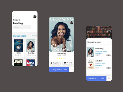 Online Bookstore design mobile app ui ux