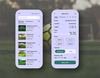 Futsal Booking App adobexd app app design booking app booking system digital football futsal futsal booking online booking ui ui design ux