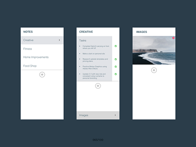 DailyUI #065 Notes Widget 065 app clean dailyui dailyui 065 dailyuichallenge design graphic design jrdickie list minimal mobile notes notes app notes widget tasks ui uidesign user interface widget