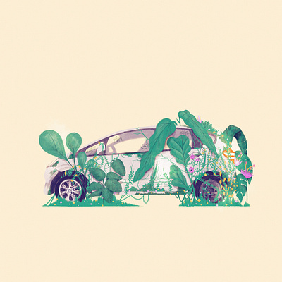 Honda Fit botanical brazil honda illustration invasion plant