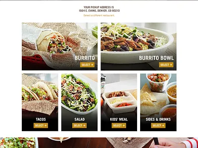Chipotle Web Bag Layouts branding checkout design ui ux web