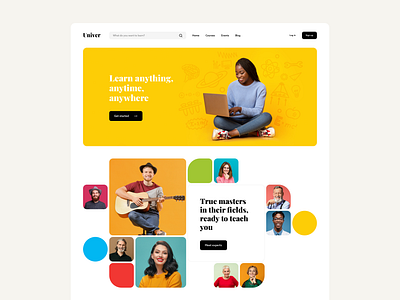 Online Learning Platform - Landing page concept colorfull courses for kids edtech education elearning hero mage home school kids landing page learning platform online course online school school students teachers tutor web web app web design