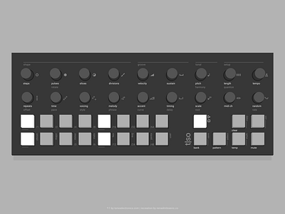 T-1 algorithmic audio design device euclidean hardware interface melody midi music product design rhythm seq sequencer sound step ui user