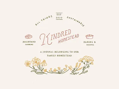 Kindred Homestead Logo backyard backyard farming baking baking blog blogger blogging cute home farming home homemaker homemaking homestead mom blog mommy blogger logo motherhood recipes wifey