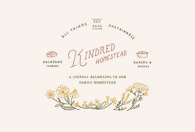 Kindred Homestead Logo backyard backyard farming baking baking blog blogger blogging cute home farming home homemaker homemaking homestead mom blog mommy blogger logo motherhood recipes wifey