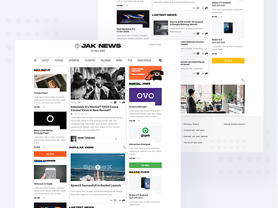 Jak News Website brand clean color design interfaces landing page landing page concept landingpage news product design search tech ui uxresearch web website website design