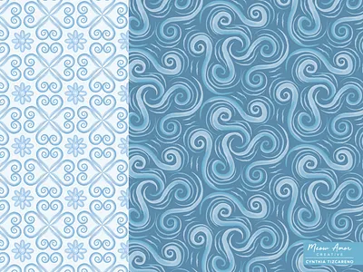 Water Swirls Pattern design abstract beach blue floral geometric ocean pattern patternplay print and pattern summer surfacepattern swirls textile textile pattern water watercolor