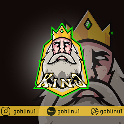 King Mascot Logo branding crown design digital illustration digital painting digitalart esport esportlogo esports gaming gaminglogo illustration king logo mascot mascotlogo