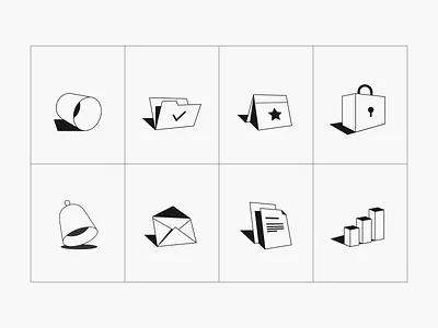 Empty state illustrations app black and white bw cards contrast icons illustrations ui