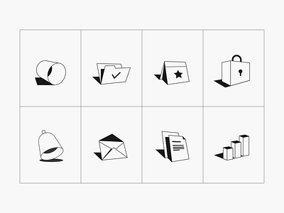 Empty state illustrations app black and white bw cards contrast icons illustrations ui