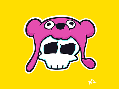 Cuddlier Than I Look bear illustration procreate skull