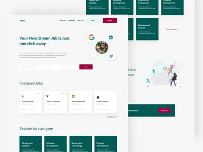 Job Board design job job board landing page
