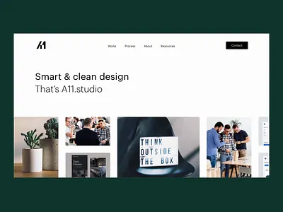 A11.studio landing page agency design agency design studio effect exploration header homepage landing landing page minimal minimalist motion design portfolio process reveal selfpromo simplicity studio