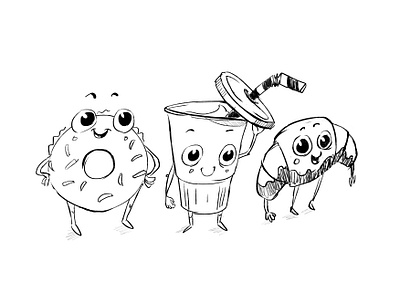 sweet team artwork brush characterdesign coffee emoji illustration lovely scetch