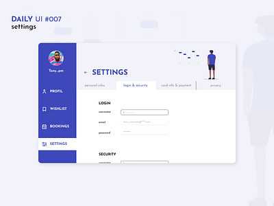 DAILY UI 007 | settings dailyui login parameters profile settings settings page ui design