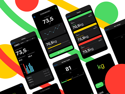 Control Your Weight App app app design dark dark mode dark theme design ios product design simple ui ux