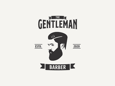 The Gentleman Barber | Logo for Sale barber barber logo barber shop barbershop branding character forsale gentleman identity illustration logo sale vector