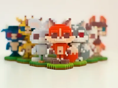 Voxel Animals [2015] 3d print animals pixel art pixelart retrogames theoluk videogames voxel art voxelart