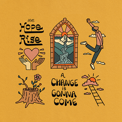 A Change is Gonna Come Illustration branding characterdesign drawing faith hope illustration justice lettering love nature outdoors typography ui vector