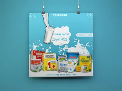 Awesome Milk Social media poster branding design facebook ad facebook post icon illustration logo poster poster design vector