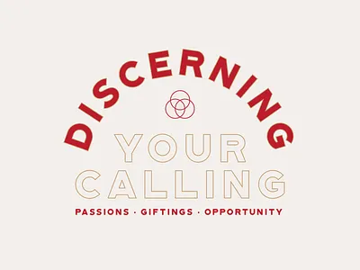 Discerning Your Calling badge calling church church design cross design gold lockup mark outline stroke type vintage