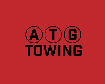 ATG Towing simple logo design badge branding design illustration illustrator lettering logo logo design retro badge vintage