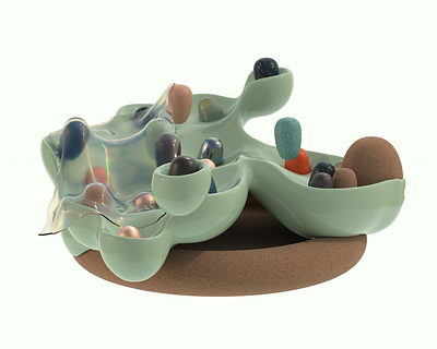 center piece 3d animation c4d cinema 4d clone design grain illustration iridescent texture