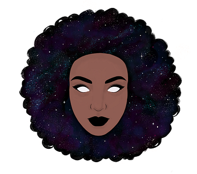 Black Girl Magic activism black lives matter blm graphic illustration justice nebula outer space peace procreate starry sky women supporting women